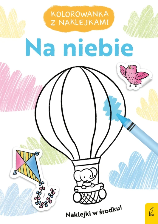 Na niebie. Kolorowanka z naklejkami