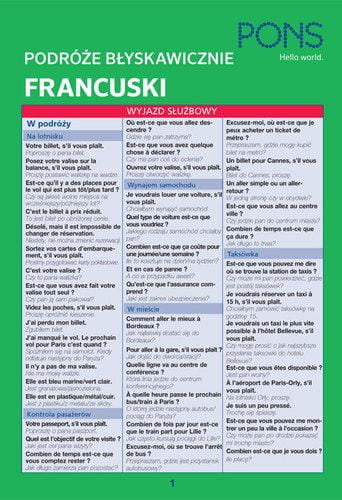 Błyskawicznie podróże francuski PONS