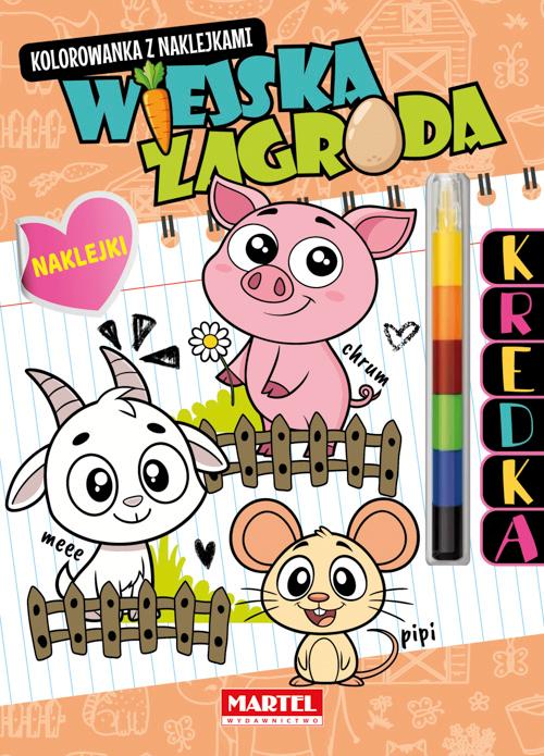 Wiejska zagroda. Kolorowanka z naklejkami...