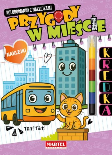 Przygody w mieście. Kolorowanka z naklejkami...