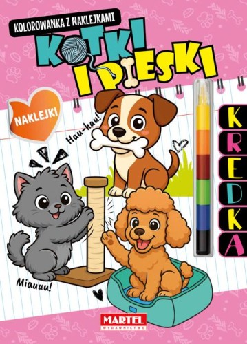 Kotki i pieski z naklejkami. Kolorowanka z...