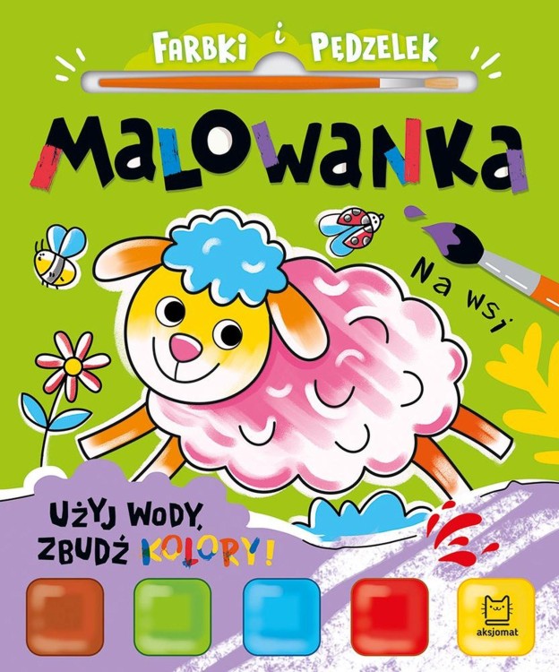 Na wsi. Malowanka. Farbki i pędzelek