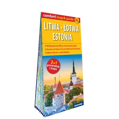 Litwa Łotwa map&guide PL laminat 2024