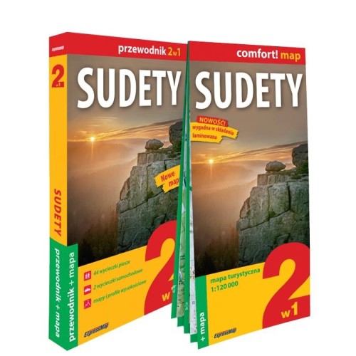 Sudety przewodnik i mapa 2w1 2024