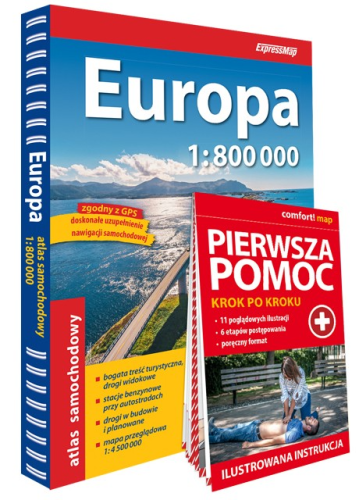 Europa Atlas Samochodowy 1:800 000 + Pierwsza...