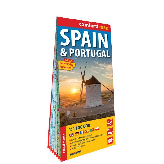 Hiszpania i Portugalia laminowana mapa...