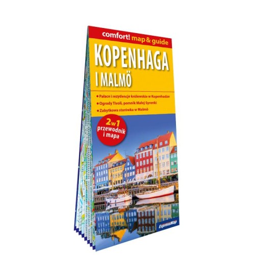 Kopenhaga i Malmö laminowany map&guide 2w1...