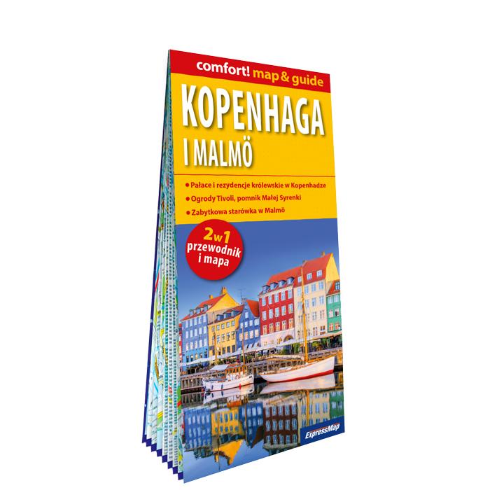 Kopenhaga i Malmö laminowany map&guide 2w1...