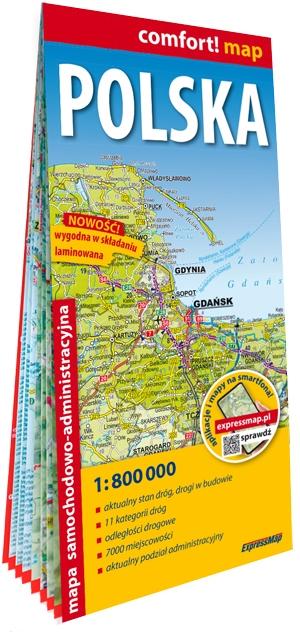 Polska mapa samochodowo-administracyjna 1:800 000