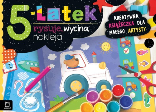 5-latek rysuje, wycina, nakleja. Kreatywna...