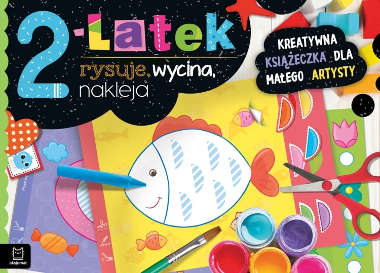 2-latek rysuje, wycina, nakleja. Kreatywna...