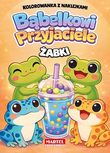 Żabki. Kolorowanka z naklejkami. Bąbelkowi...