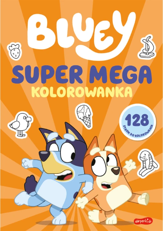 SUPER MEGA kolorowanka. Bluey. Wesoła kolorowanka