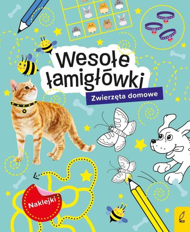 Zwierzęta domowe. Łamigłówki z naklejkami