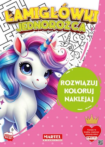 Łamigłówki jednorożca + naklejkami