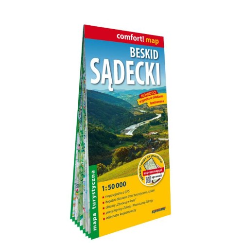 Beskid Sądecki laminowana mapa turystyczna...