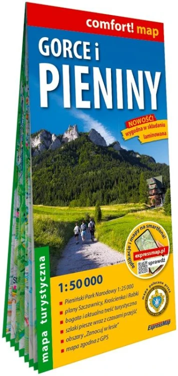 Gorce i Pieniny laminowana mapa turystyczna...