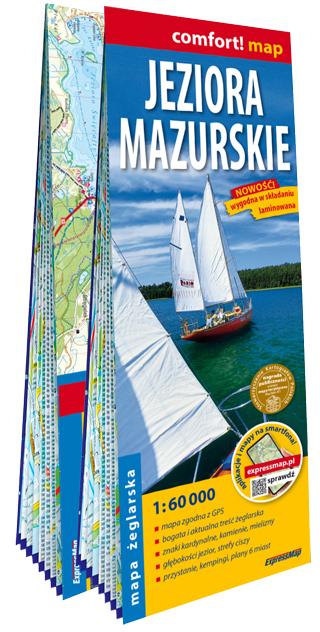 Jeziora Mazurskie laminowana mapa żeglarska...