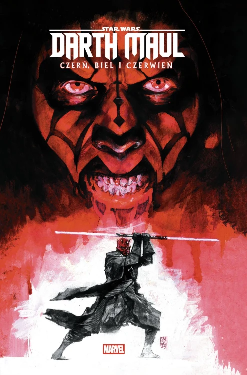 Darth Maul. Star Wars. Czerń, biel i czerwień