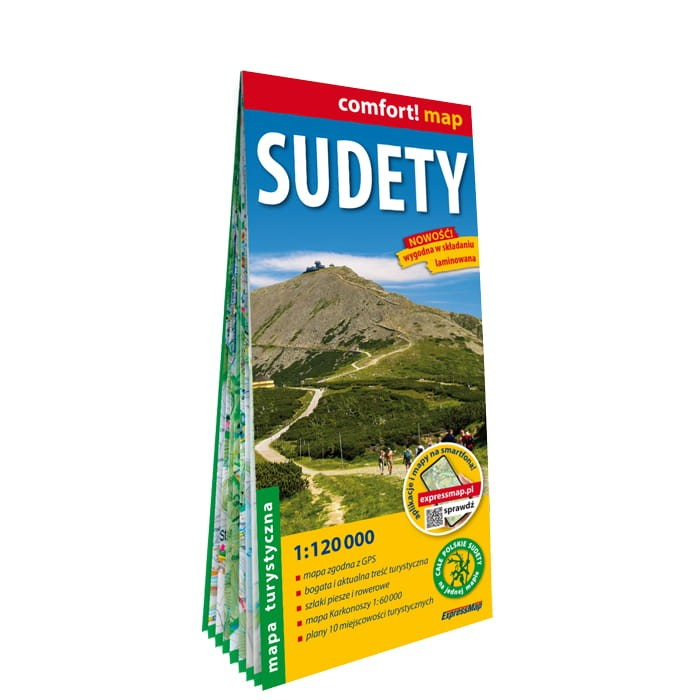 Sudety mapa turystyczna 1:120 000 laminat 2025