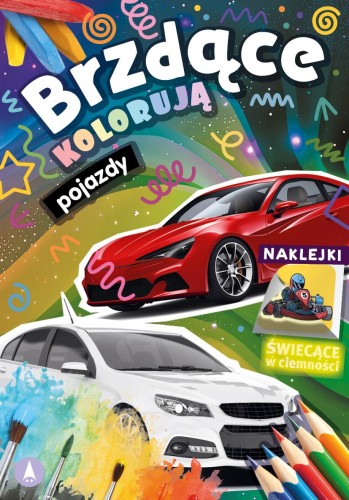 Pojazdy. Brzdące kolorują + naklejki świecące...