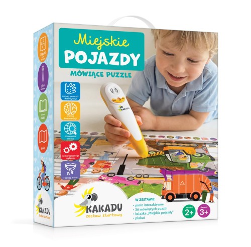 Miejskie pojazdy. Mówiące puzzle interaktywne....