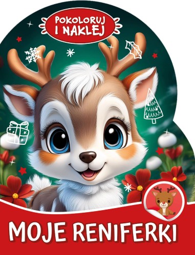 Moje reniferki. Pokoloruj i naklej