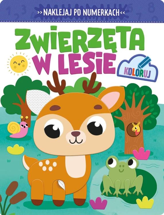 Zwierzęta w lesie. Naklejaj po numerkach