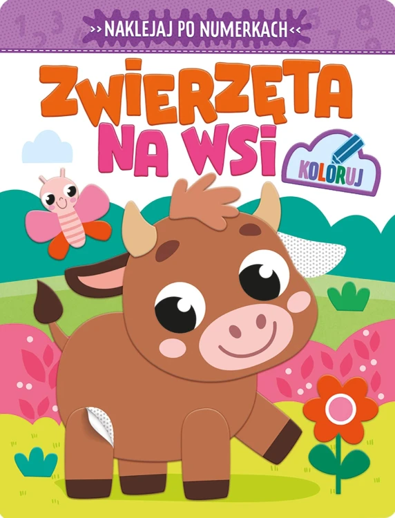 Zwierzęta na wsi. Naklejaj po numerkach