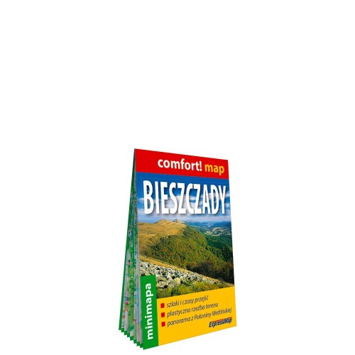 Bieszczady laminowana mapa turystyczna mini...