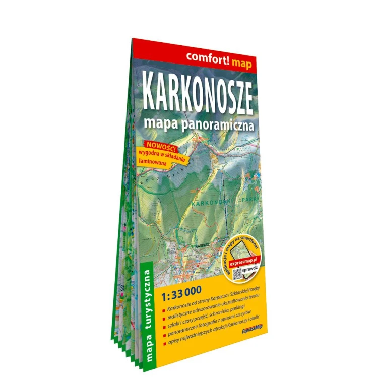 Karkonosze mapa panoramiczna laminowana mapa...