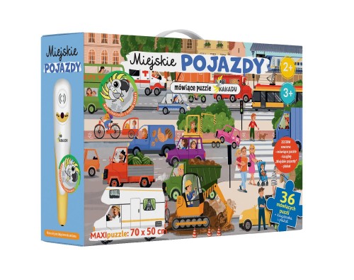 Miejskie pojazdy z puzzlami mówiącymi Kakadu