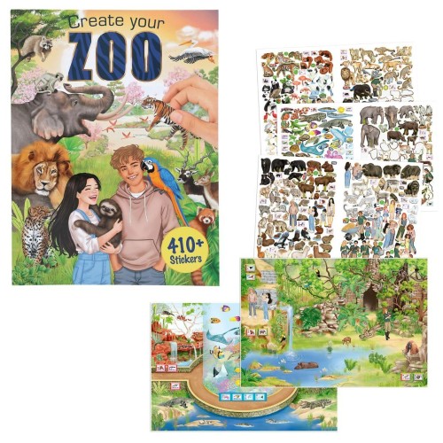 Zestaw kreatywny z naklejkami ZOO 14532A