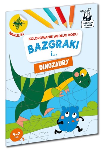 Bazgraki i dinozaury. Kolorowanie według kodu....